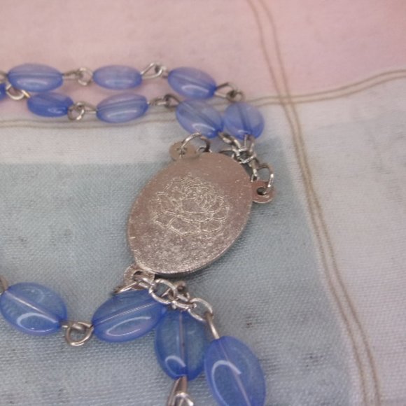 Light Blue Rosary Prayer Beads Virgin Mother - Picture 6 of 12